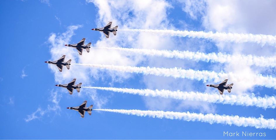 thunderbirds fly over