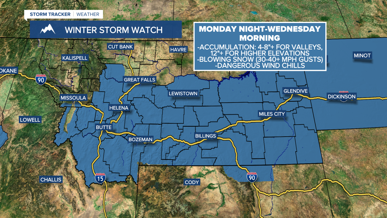 Mt Weather Road Map Winter Storm Heading To Parts Of Montana