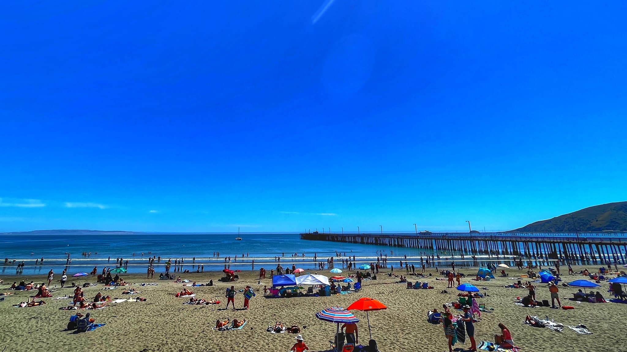 People at Avila Beach