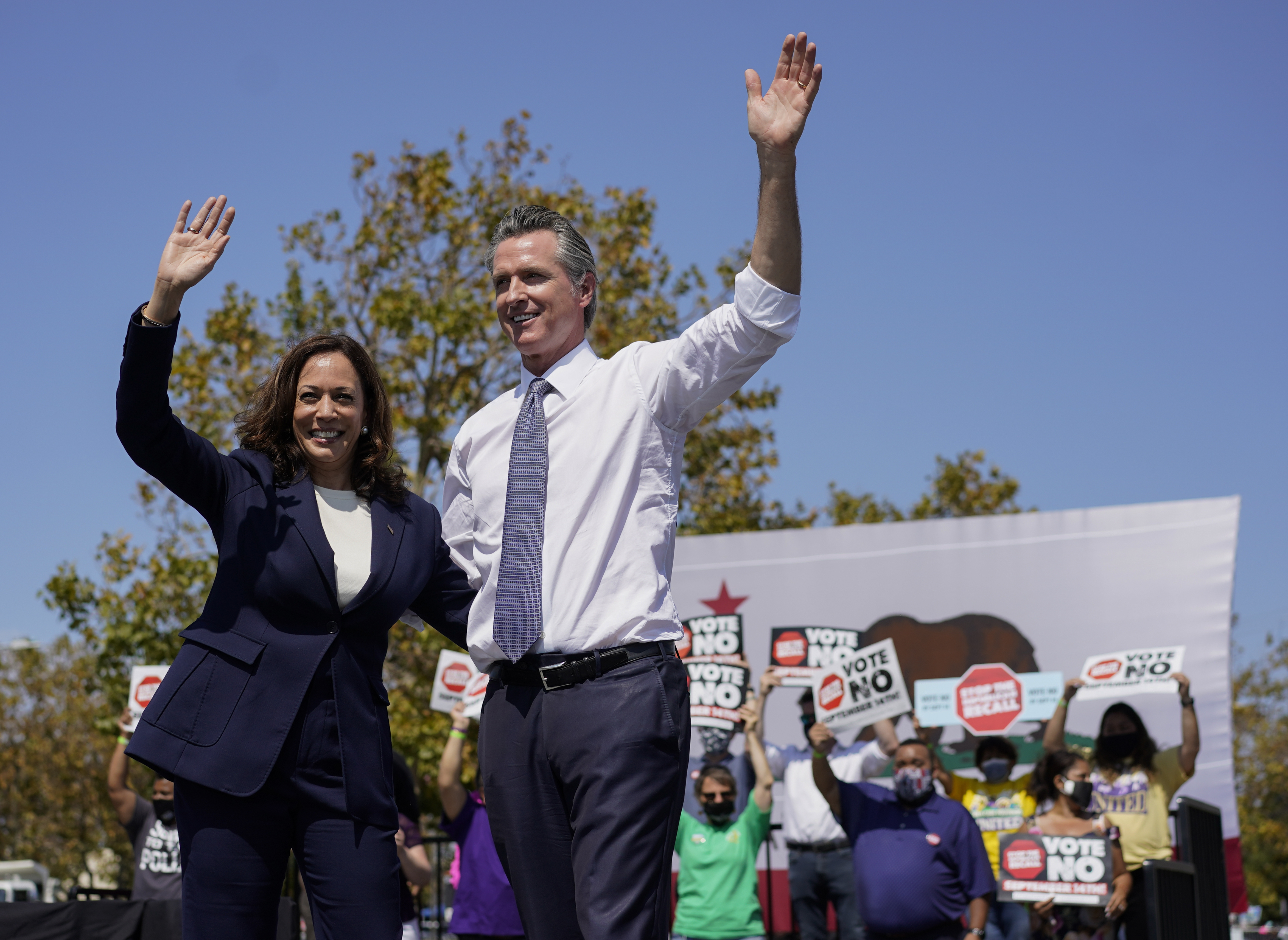 Kamala Harris and Gavin Newsom