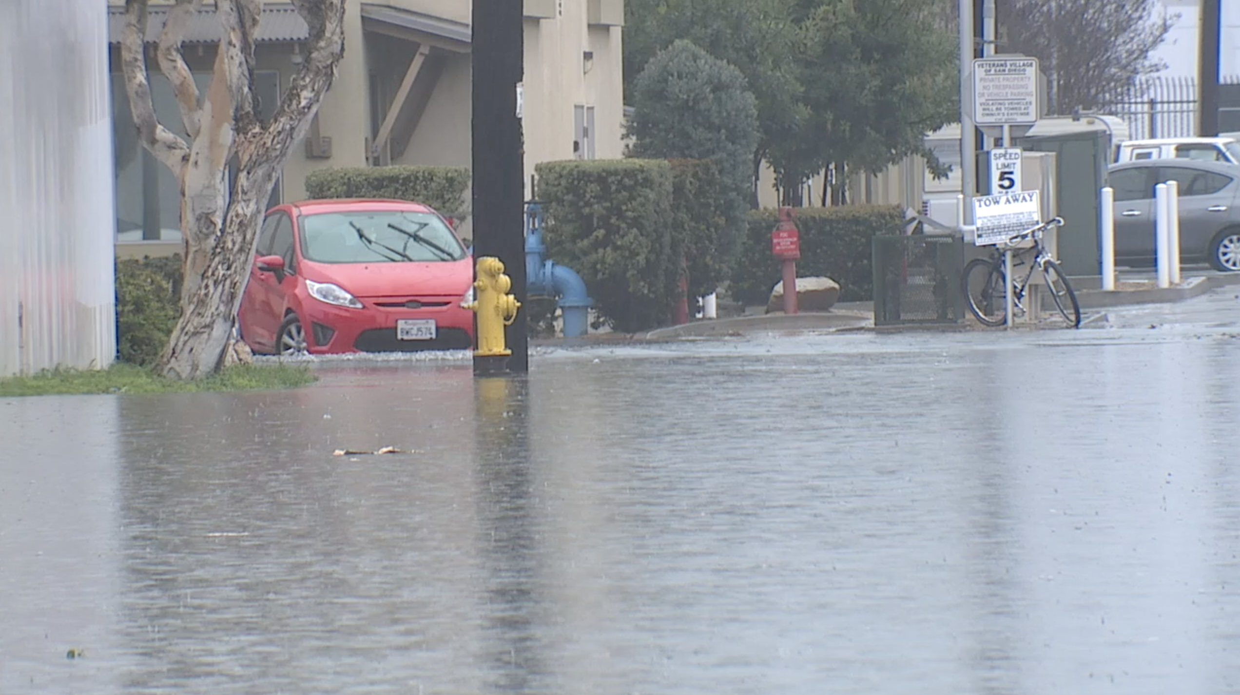 flooded road in san diego 2-25-23