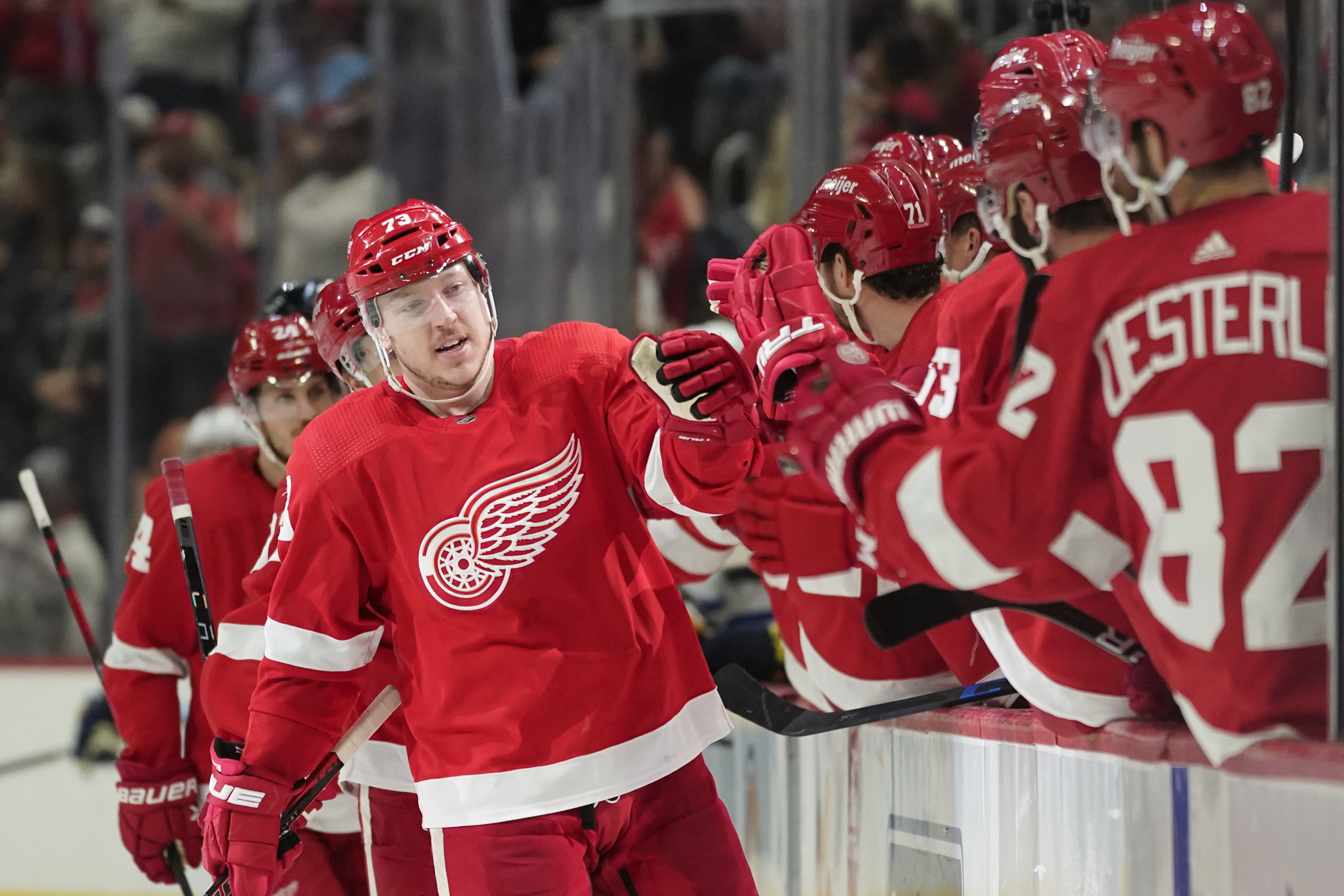 Adam Erne Blues Red Wings Hockey