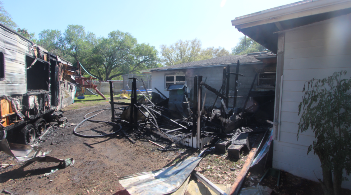 Shed, home and camper fire