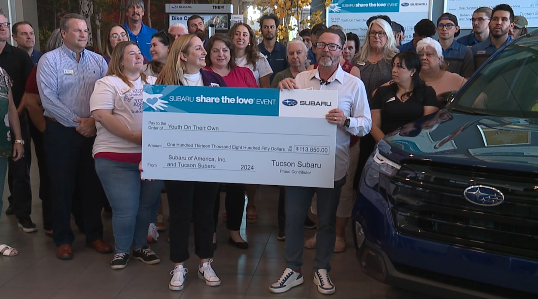 Tucson Subaru donation to Youth On Their Own