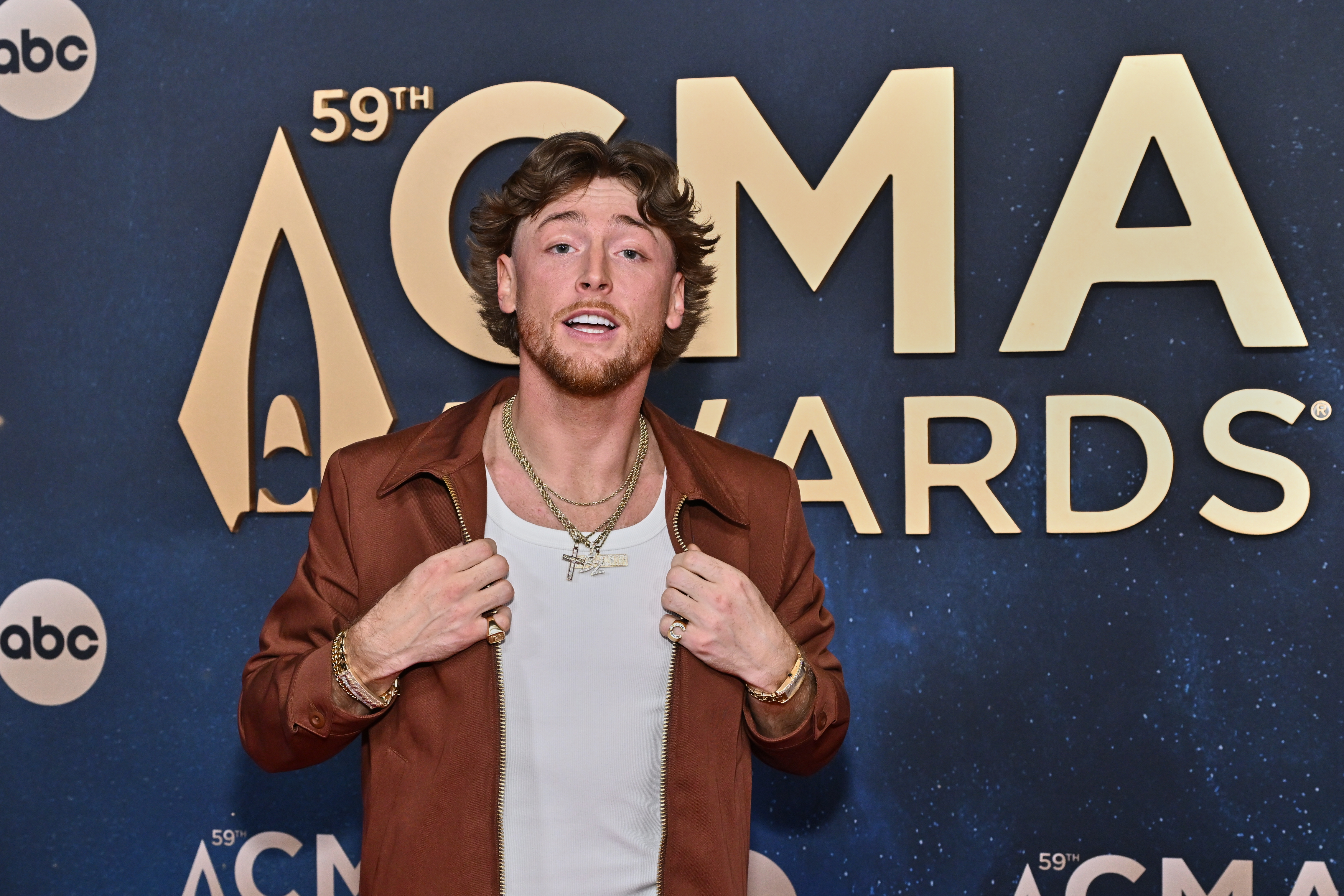 Bailey Zimmerman arrives at the 59th Annual Country Music Association Awards on Wednesday, Nov. 19, 2025, at Bridgestone Arena in Nashville, Tenn. 