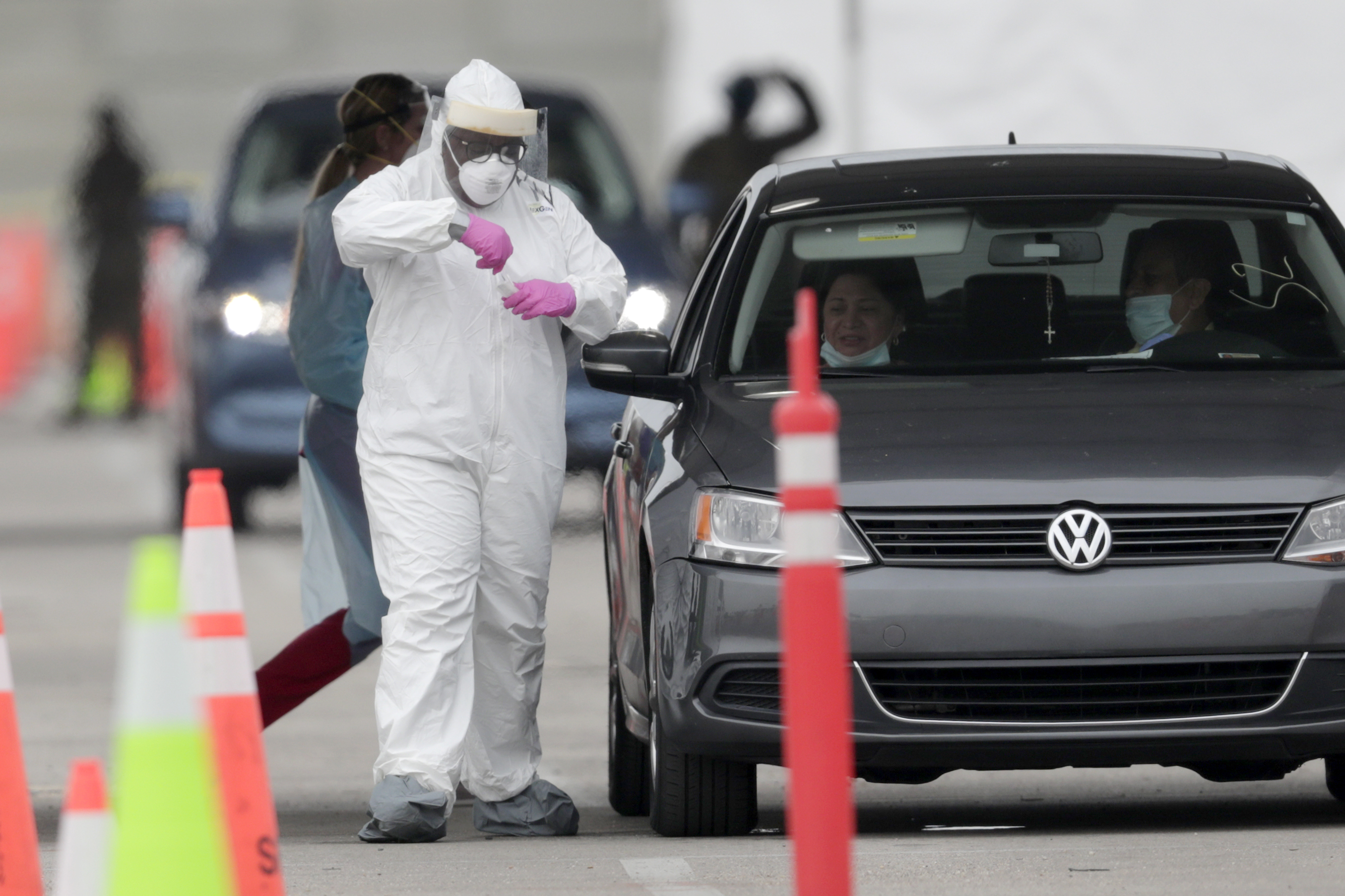 Drive-thru coronavirus testing at Hard Rock Stadium, April 26, 2020