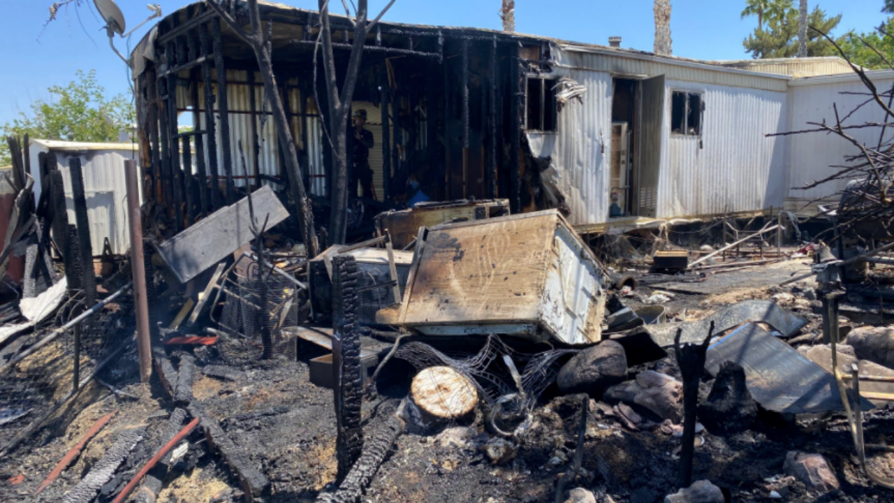 Mobile Home Fire, Taft, May 18, 2022