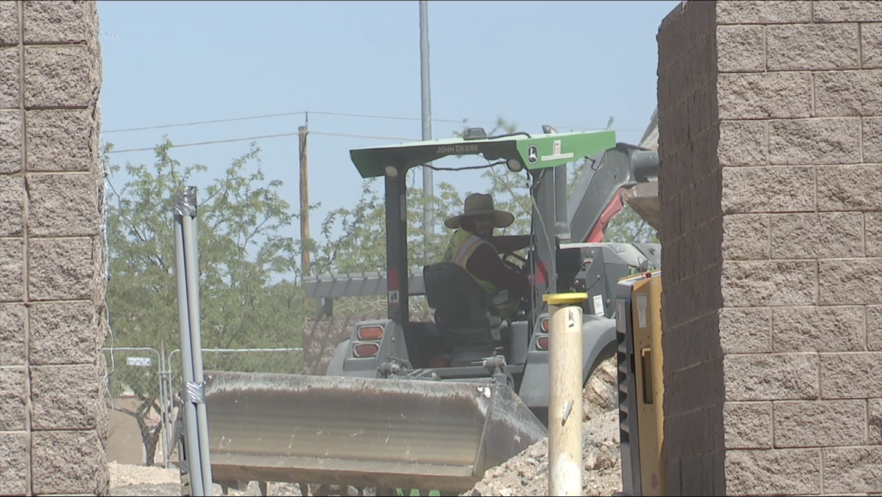 Construction workers in heat