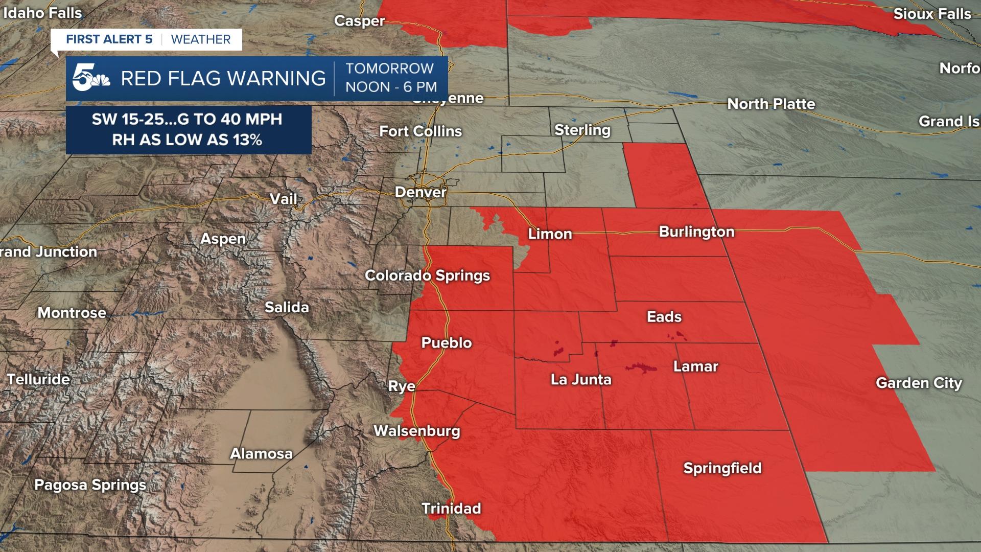 Wednesday's Red Flag Warnings