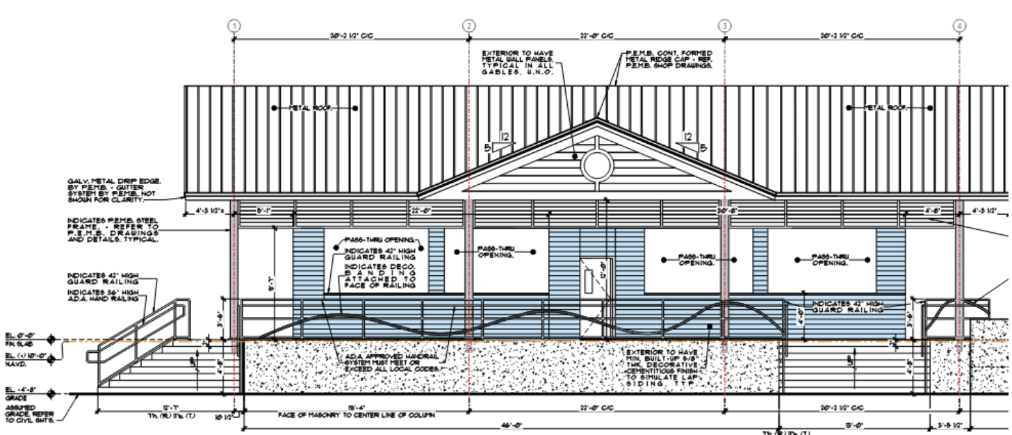 Exterior look: Cape Coral's Jaycee Park bistro will continue construction.