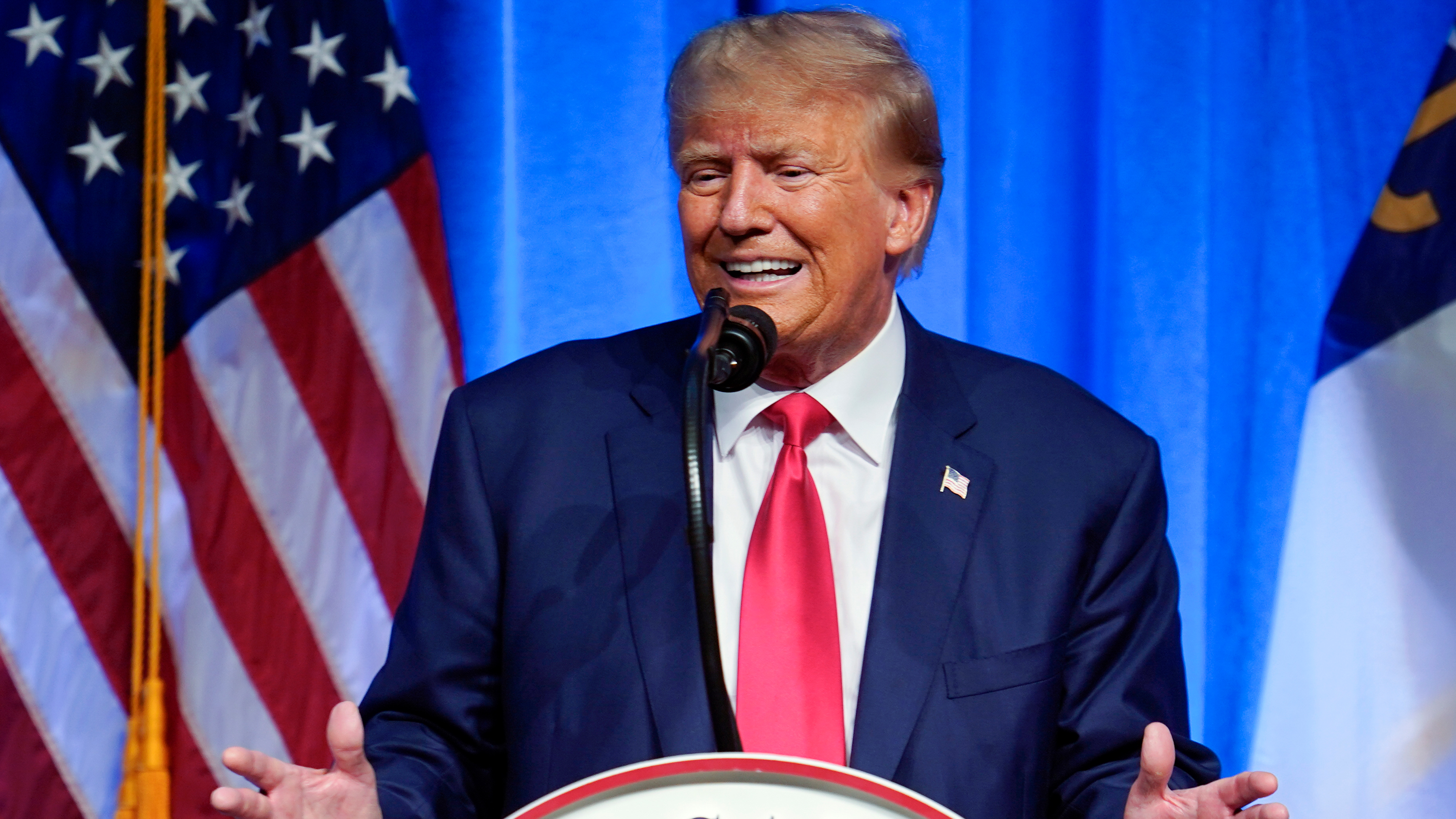 Former President Donald Trump speaks during the North Carolina Republican Party Convention in Greensboro, N.C., Saturday, June 10, 2023. 