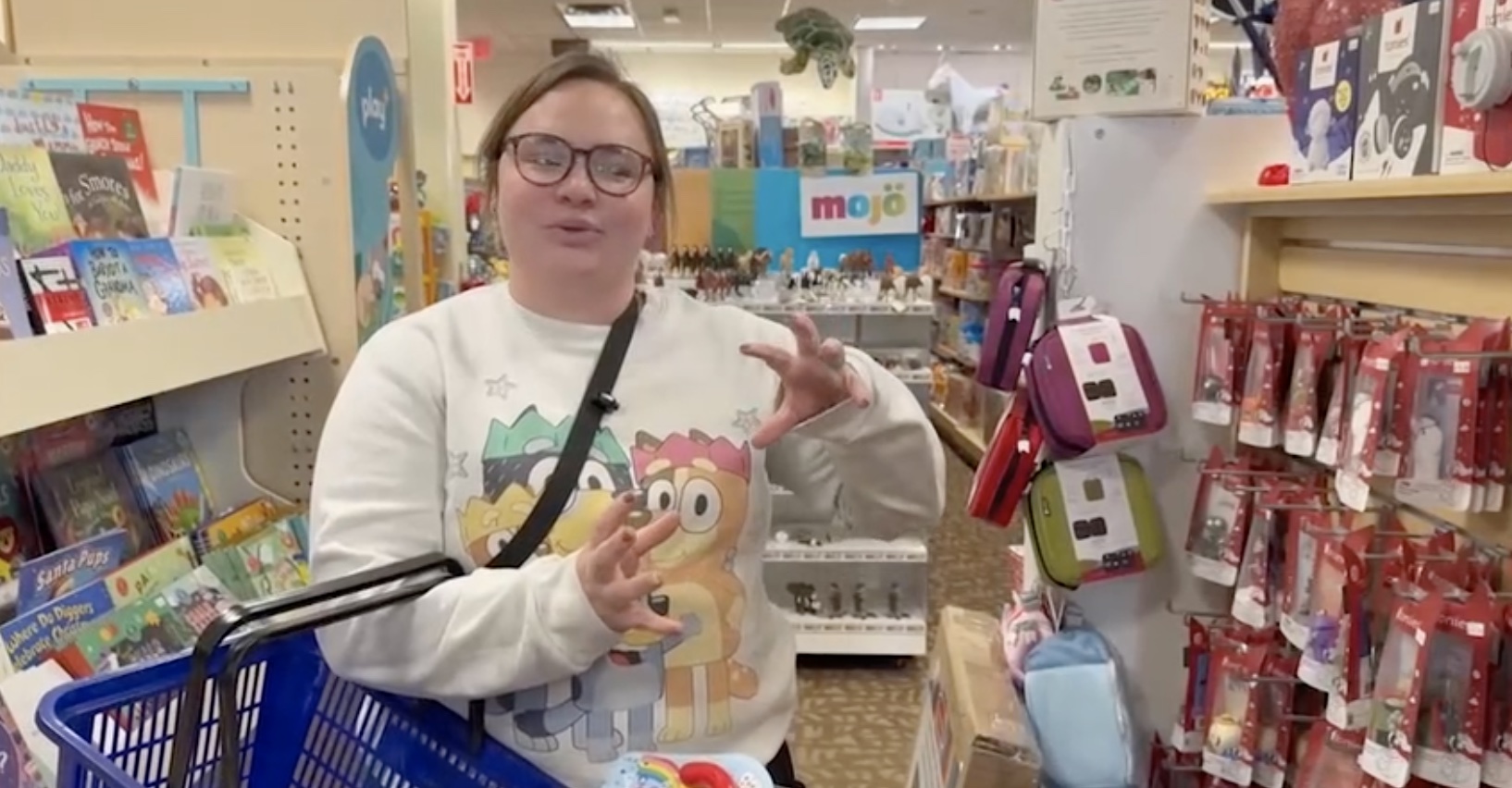 Shopper discusses debt.