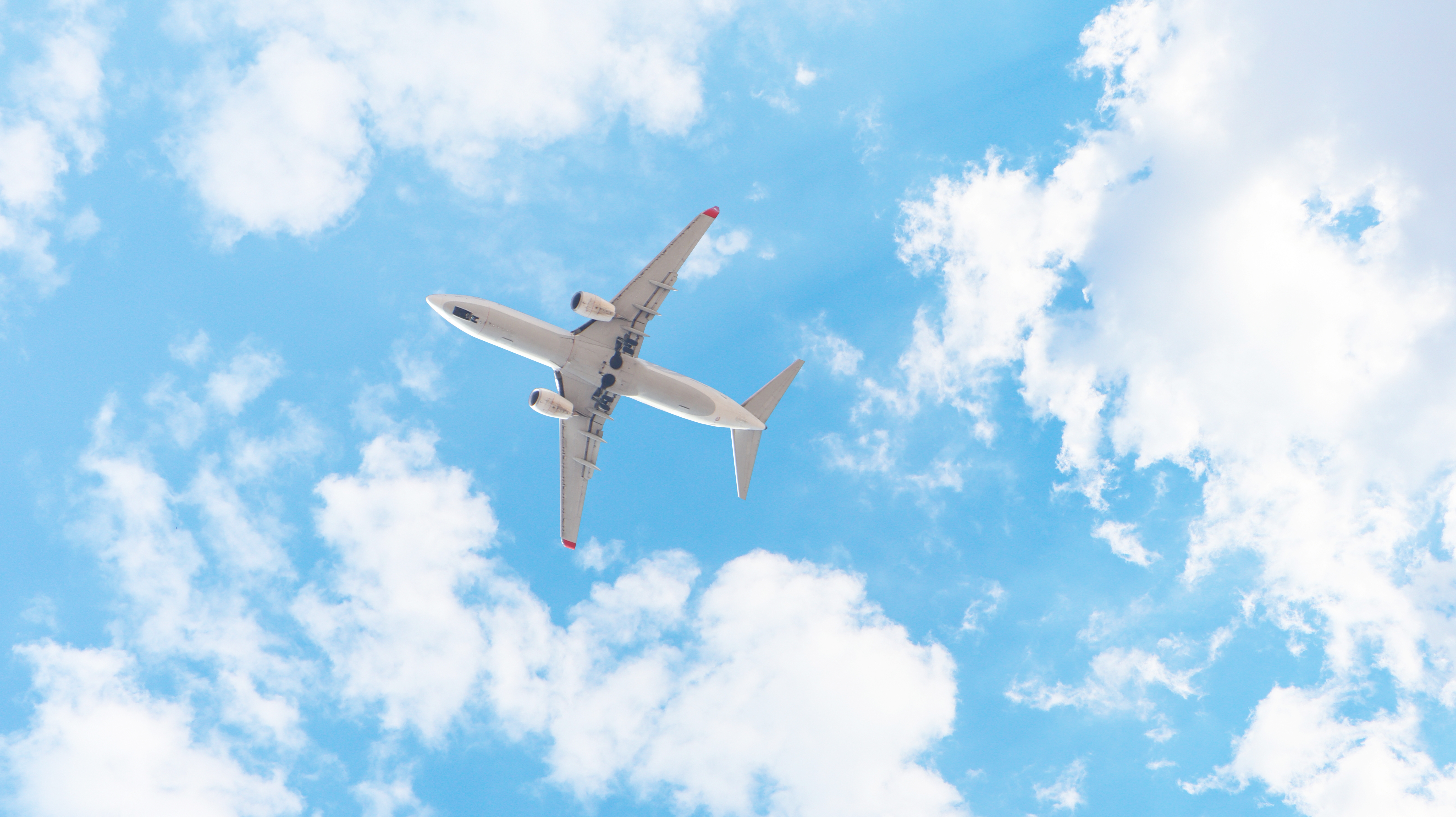 Plane flying in the sky.