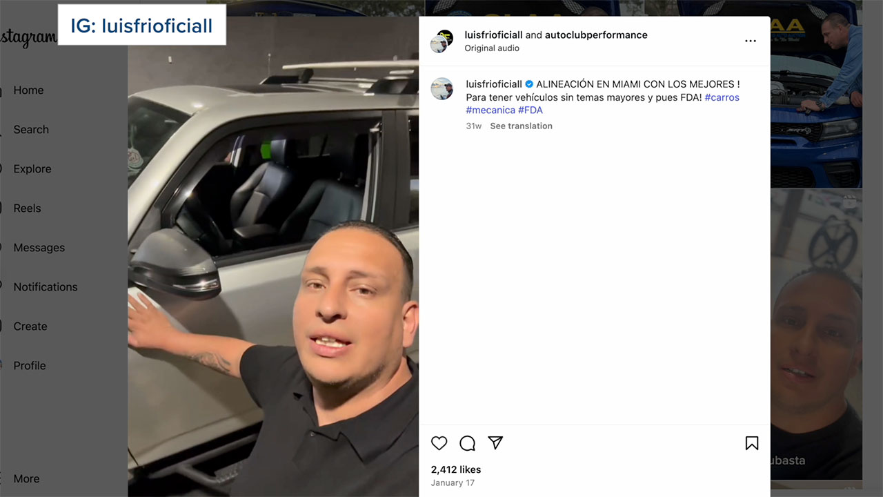 Luis Manuel Rivas Velasquez, who is known to his 166,000 Instagram followers as car enthusiast "Luis Frio," nearly died while in ICE custody, according to his attorney.