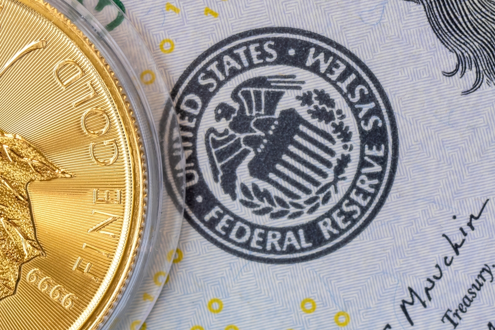 Federal Reserve note on a bill.