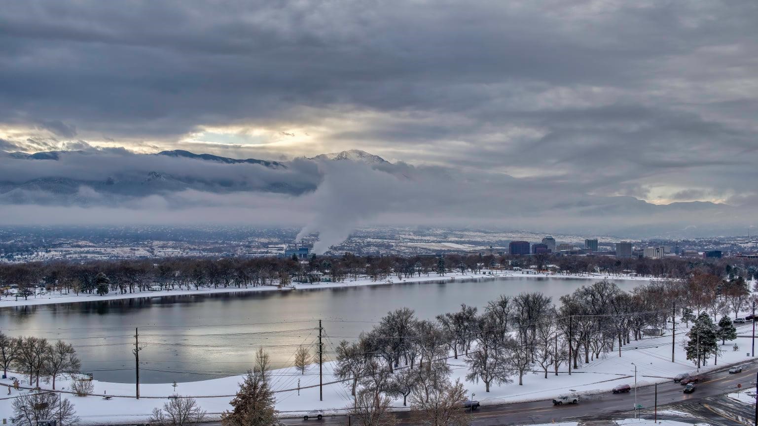 Colorado Springs in the snow