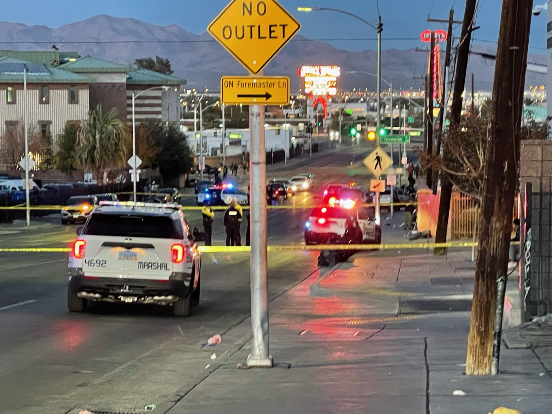 Las Vegas police investigating 'knife altercation' near downtown in the area of 1400 block of N. Main Street. 1 dead, another detained