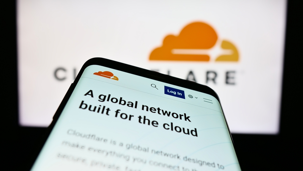 Cloudflare website on a phone