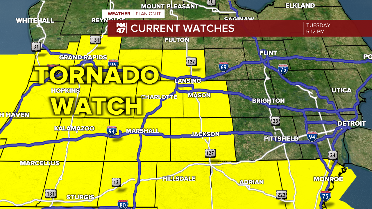 Lansing Tornado Watch Graphic 