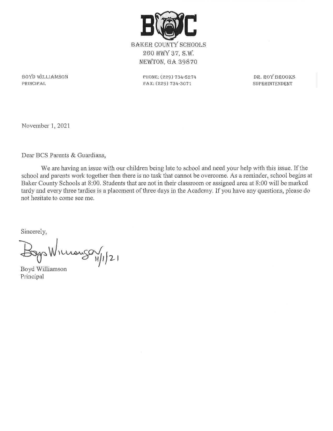 Baker County Schools Having Tardy Issues