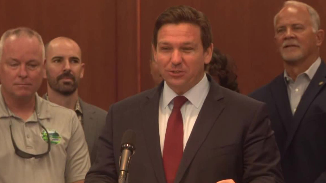 Gov. Ron DeSantis hold news conference in Green Cove Springs on July 12, 2021