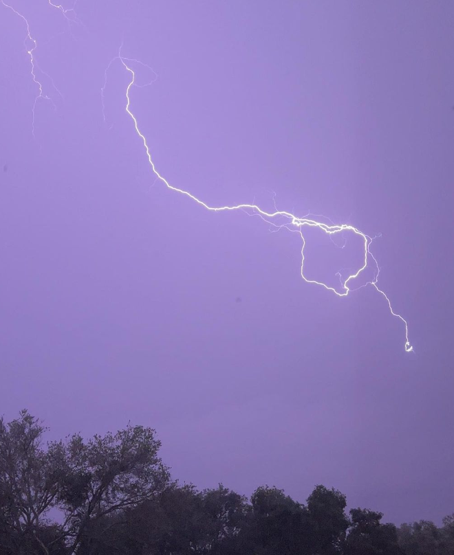 Lightning over the Central Coast monday night 