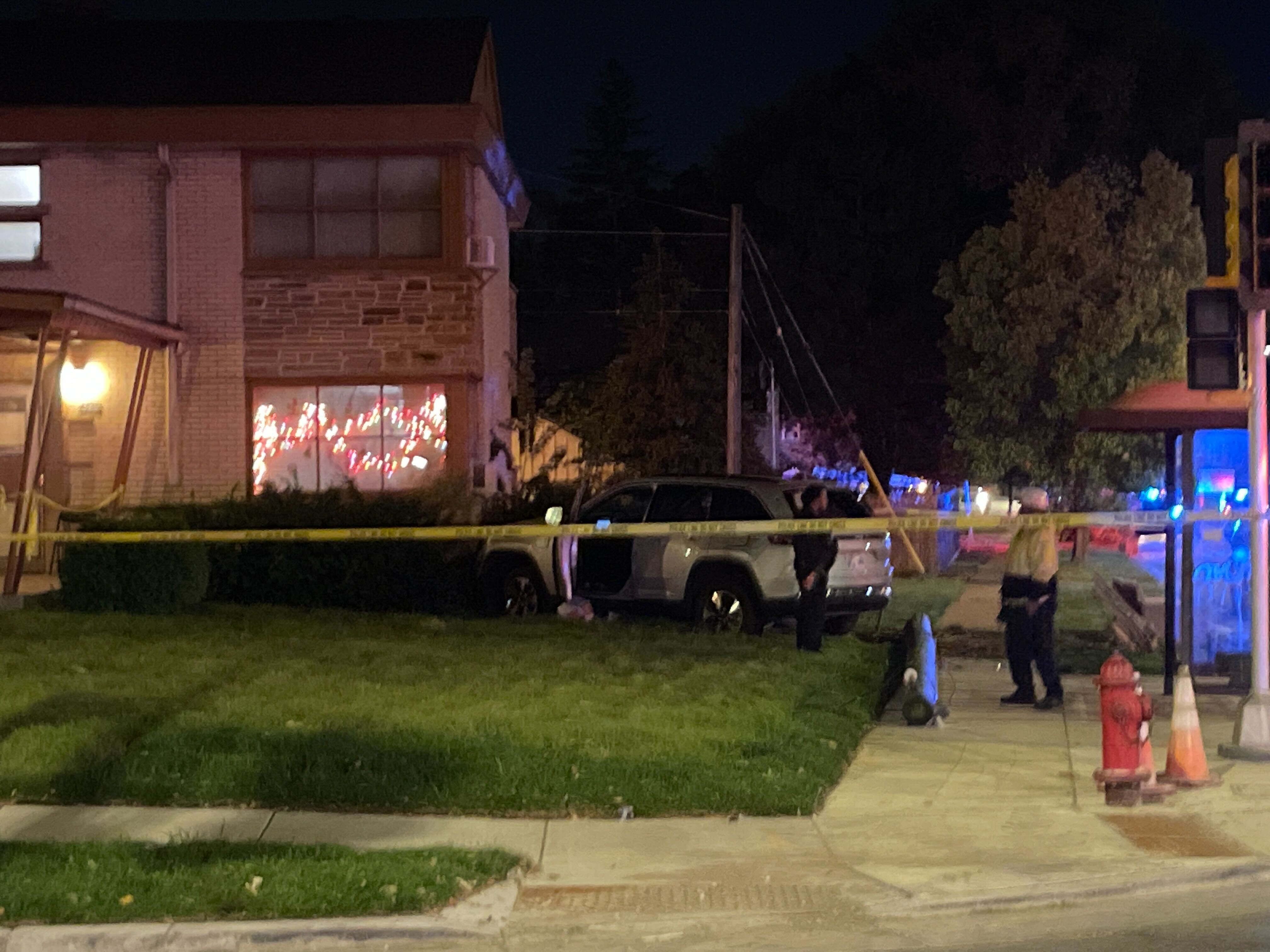 Police presence and car in yard