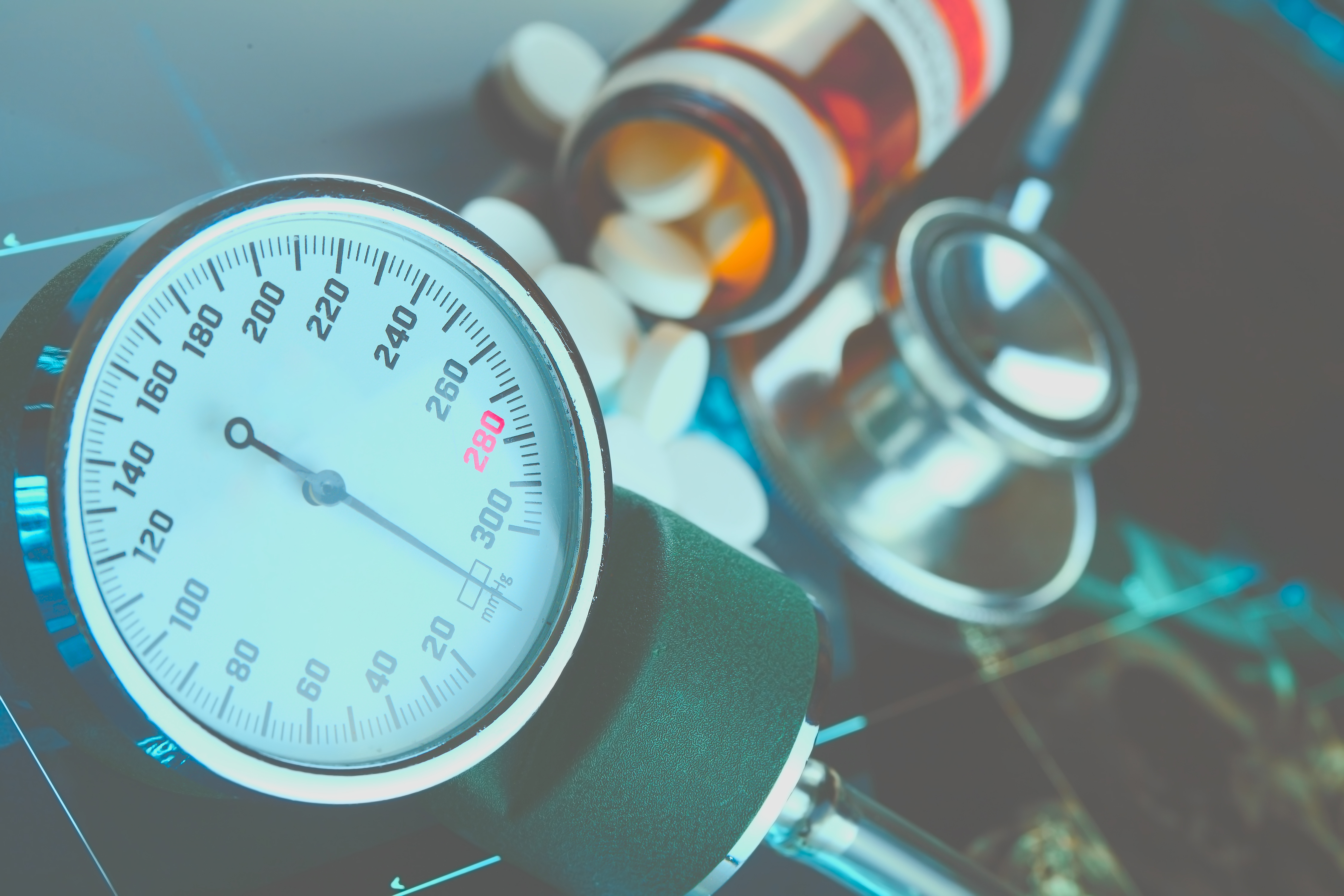 Blood pressure monitor and pills