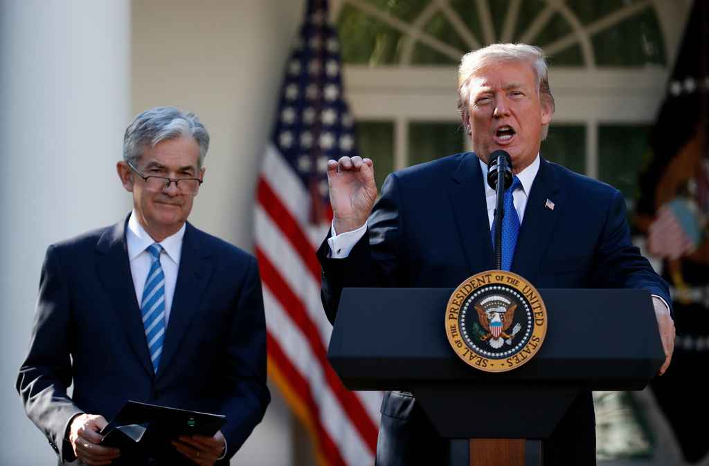FILE - President Donald Trump announces Federal Reserve board member Jerome Powell as his nominee for the next chair of the Federal Reserve in the Rose Garden of the White House in Washington, Nov. 2, 2017. 