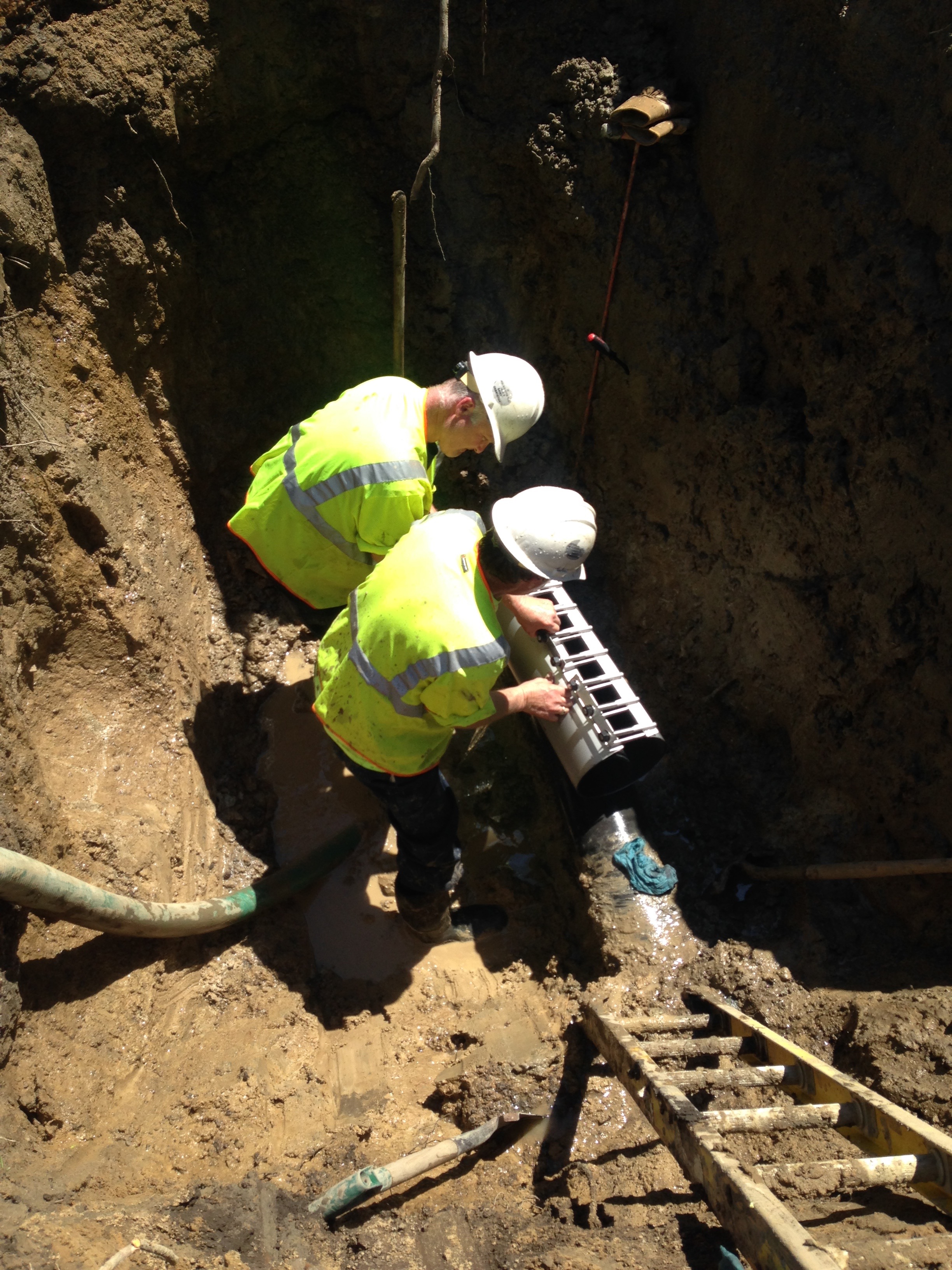 Crews are working on a water main break