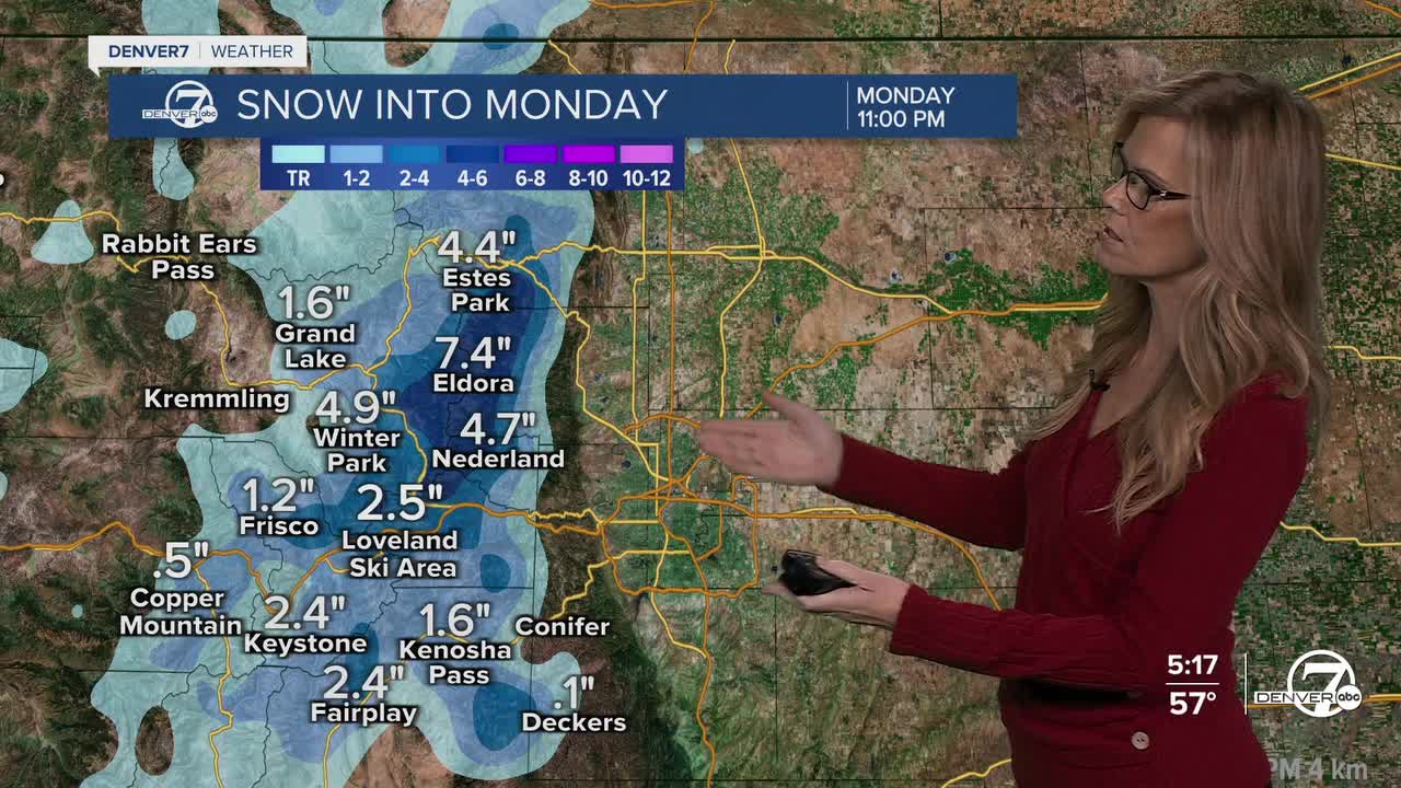 Snow for the high country Sunday night and Monday