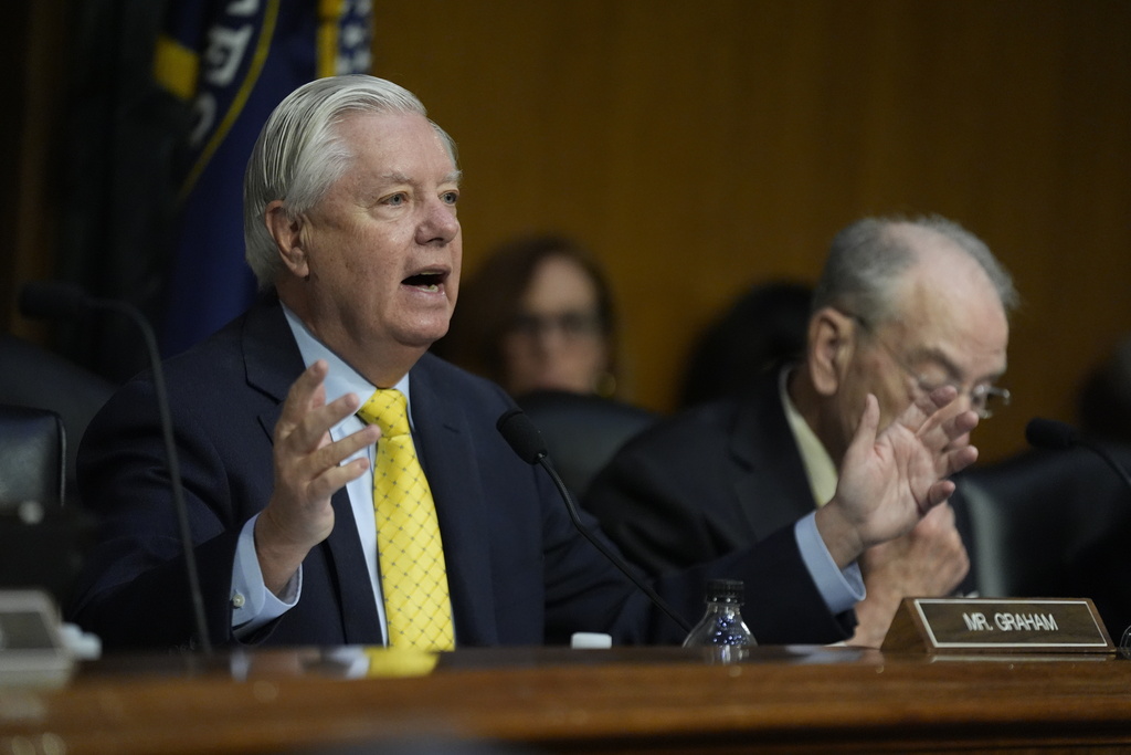 Sen. Lindsey Graham, R-S.C. speaks as Department of Homeland Security Secretary Kristi Noem, testifies during a Senate Judiciary Committee oversight hearing on Capitol Hill in Washington, Tuesday, March 3, 2026. 
