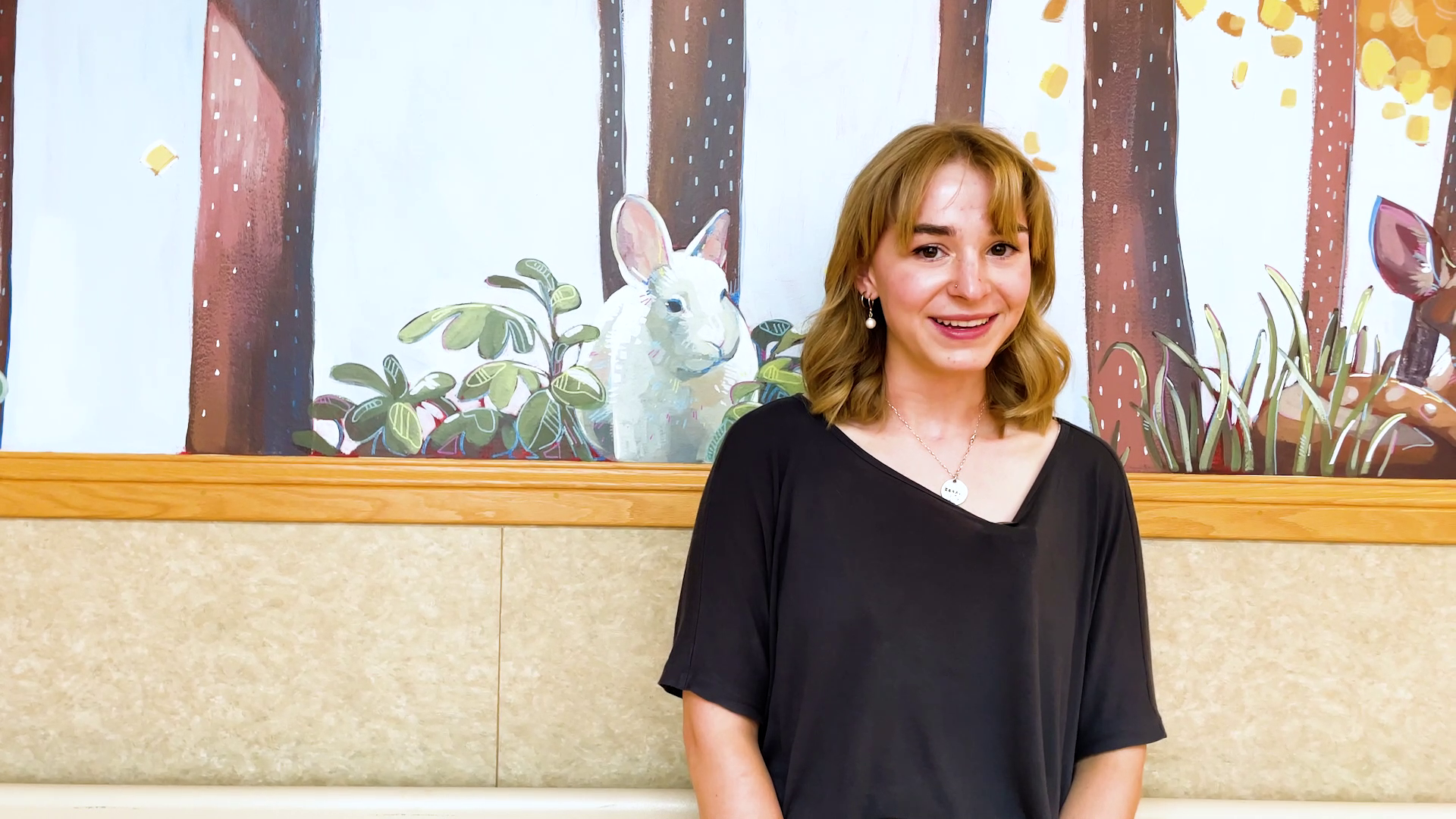 Emma Bergman, an artist in Great Falls, created a mural for the neonatal intensive care unit at Benefis
