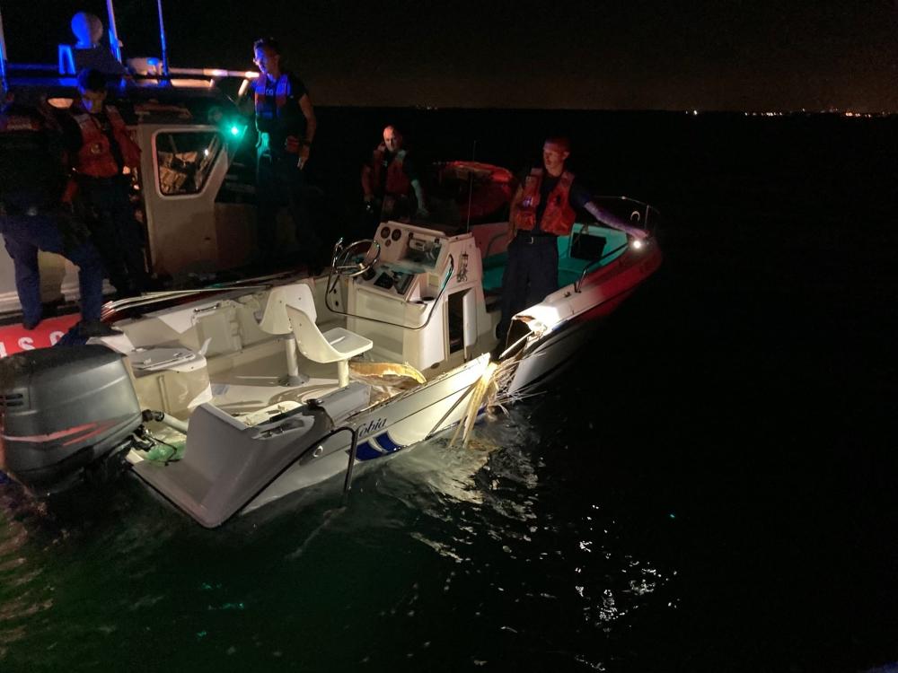 Coast Guard inspects small boat in Biscayne Bay collision, June 17, 2022