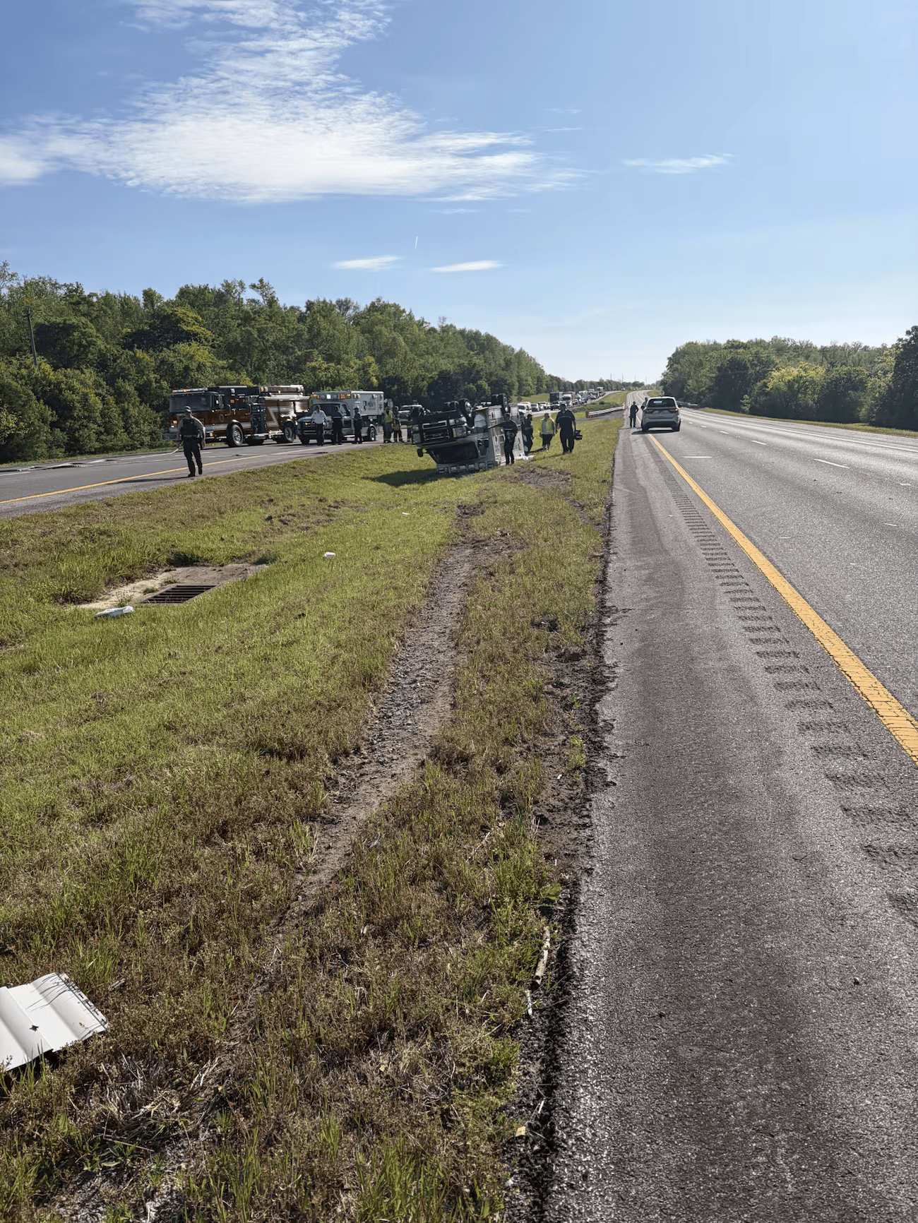 Ambulance overturns after crash with semi in Franklin County