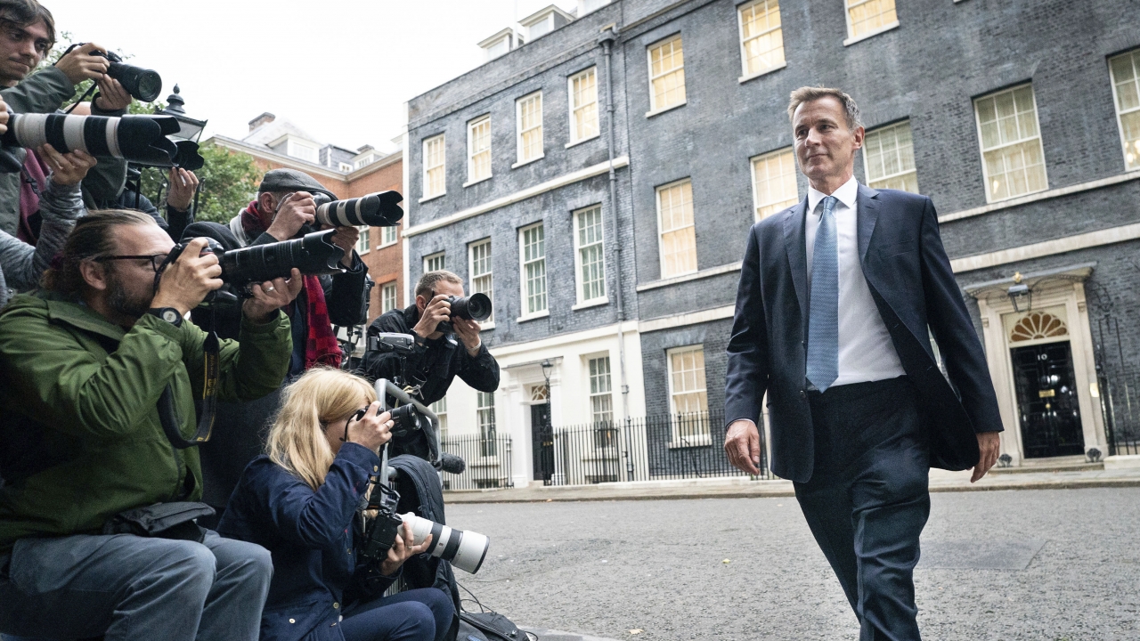 Jeremy Hunt leaves 10 Downing Street in London