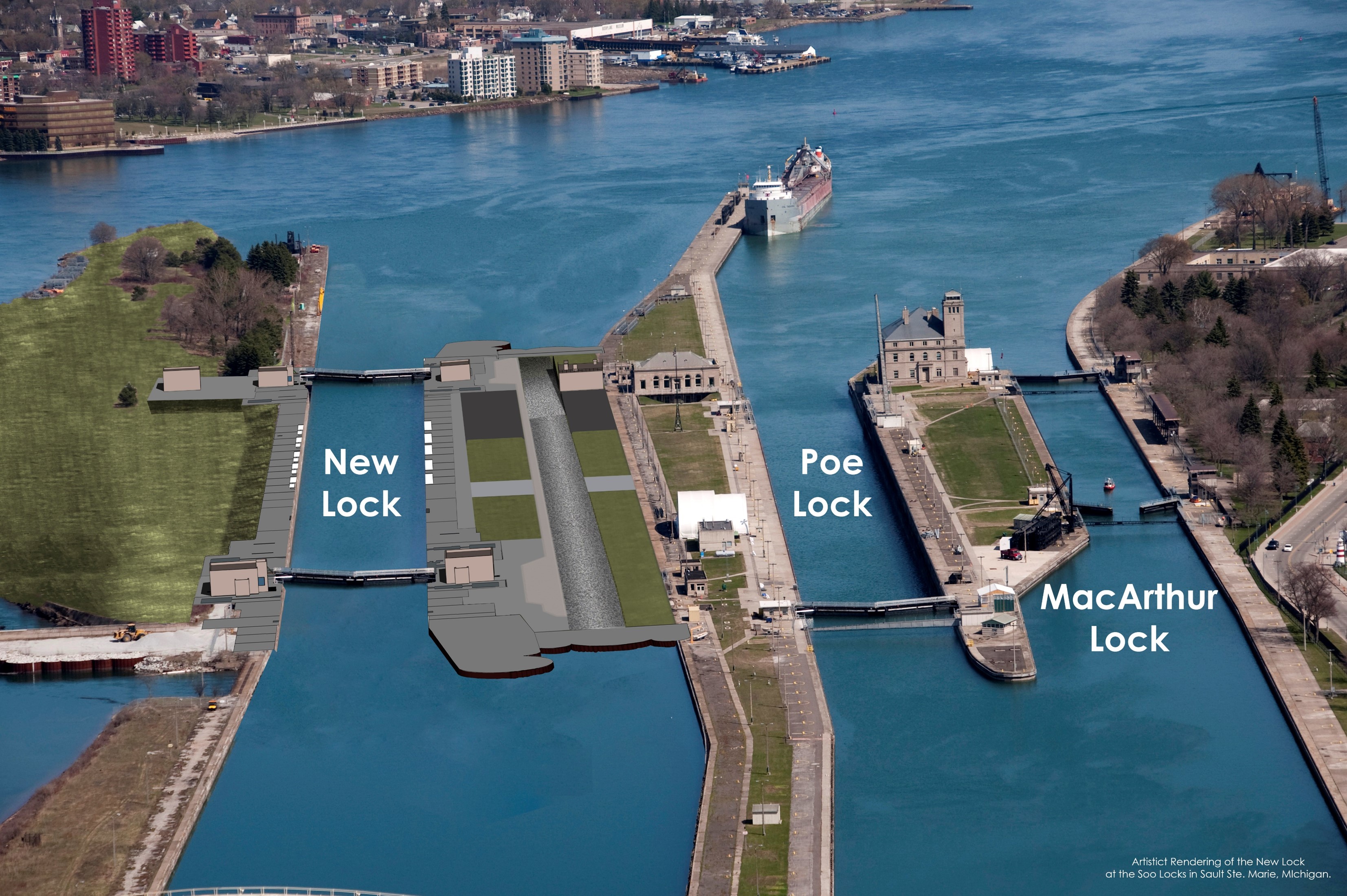 Soo Locks new lock construction