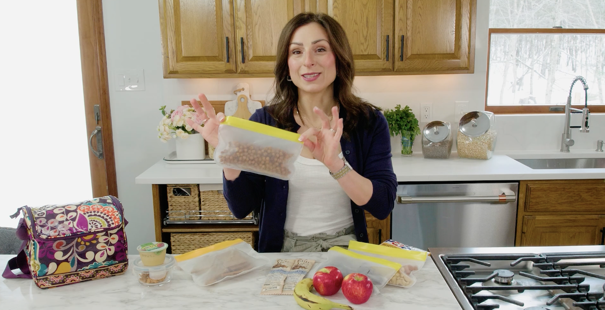 Jessica DeLuise shows off a travel-ready snack.