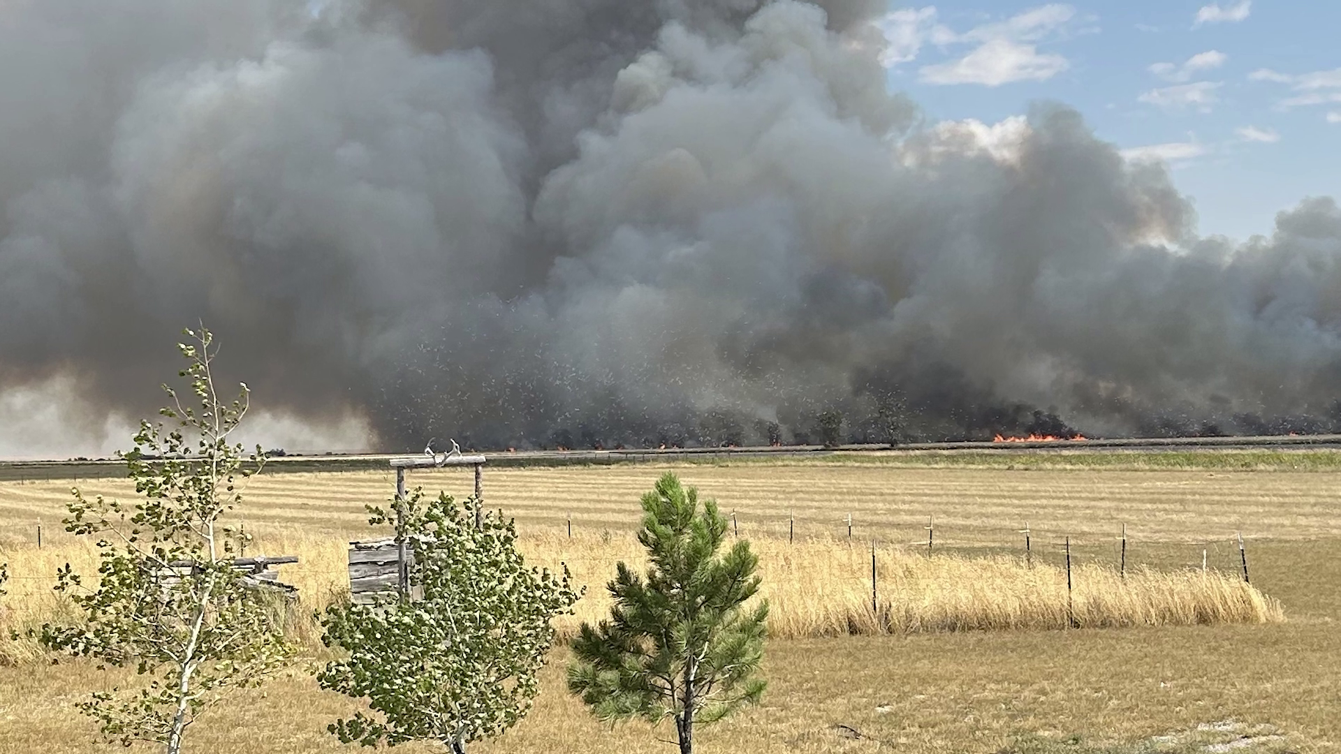Fire north of Choteau (August 23, 2023)