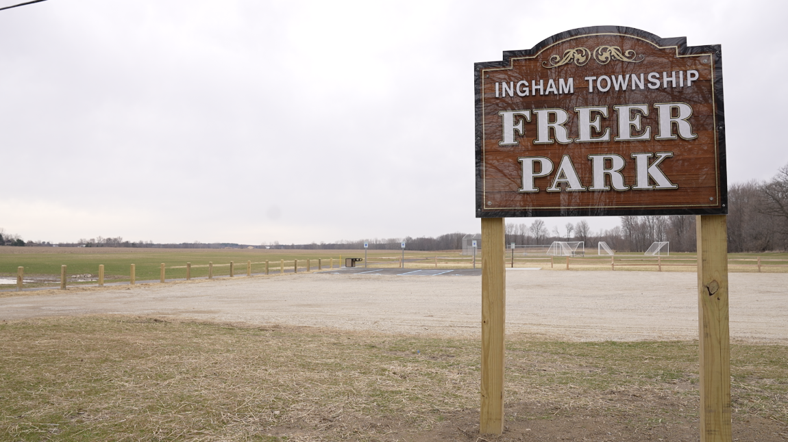Freer Park Sign installed Tuesday 3-23