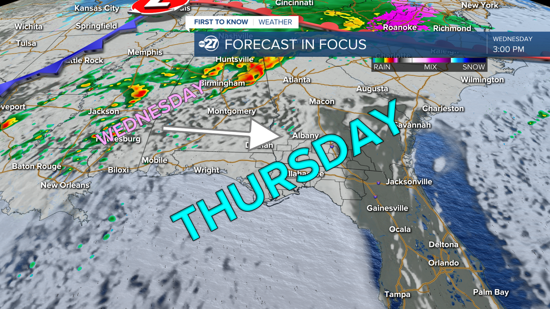 Thursday most likely day for scattered shower and storm chances