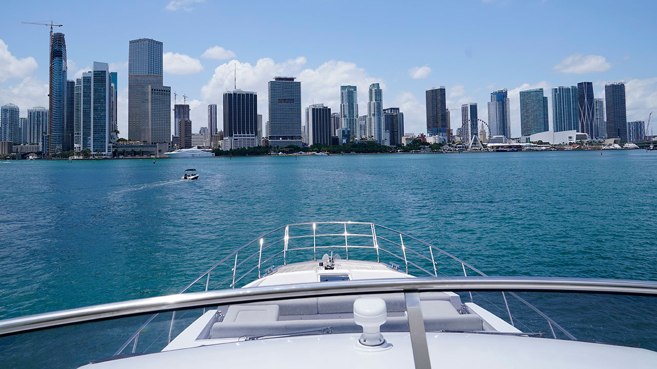Downtown Miami is seen from Biscayne Bay, Monday, May 9, 2022. (AP Photo/Lynne Sladky)