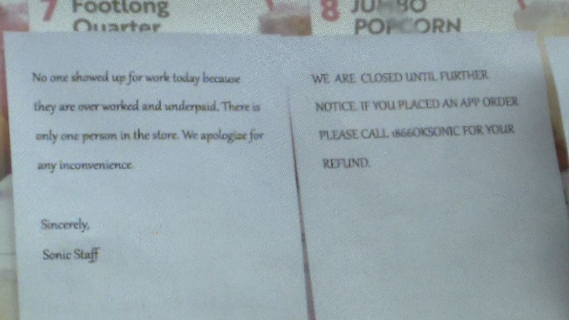 'No one showed up for work today.' Restaurants struggling to stay open amid hiring shortage