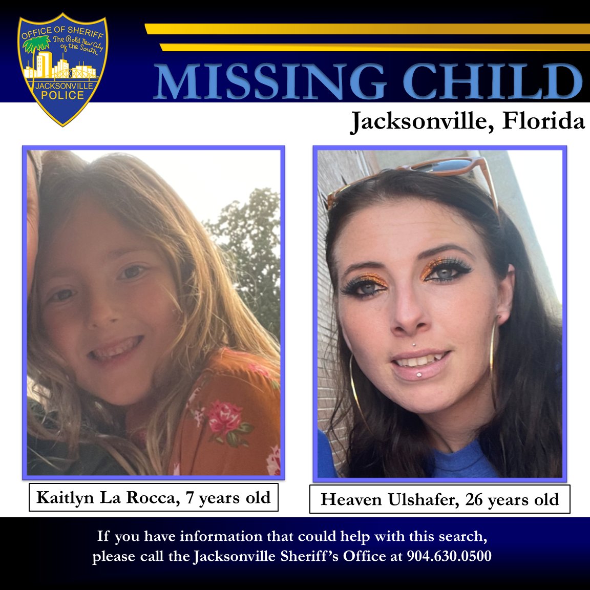 Jacksonville Missing Child, Kaitlynn La Rocca and Heaven Ulshafer