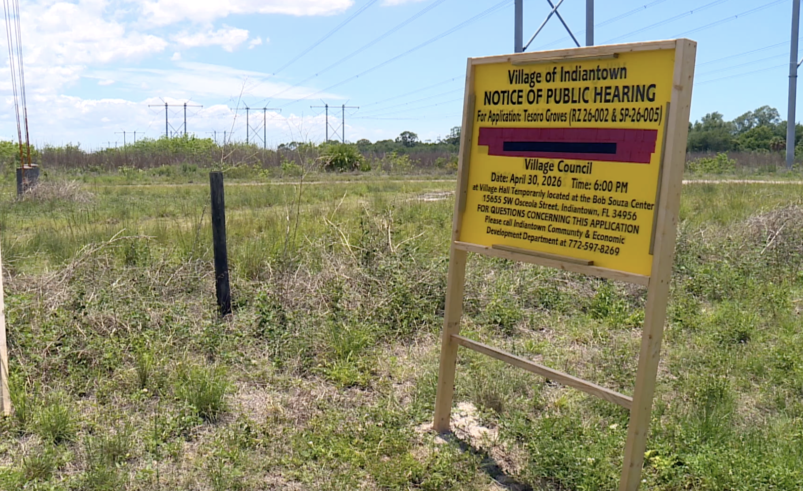 notice of public hearing sign Indiantown