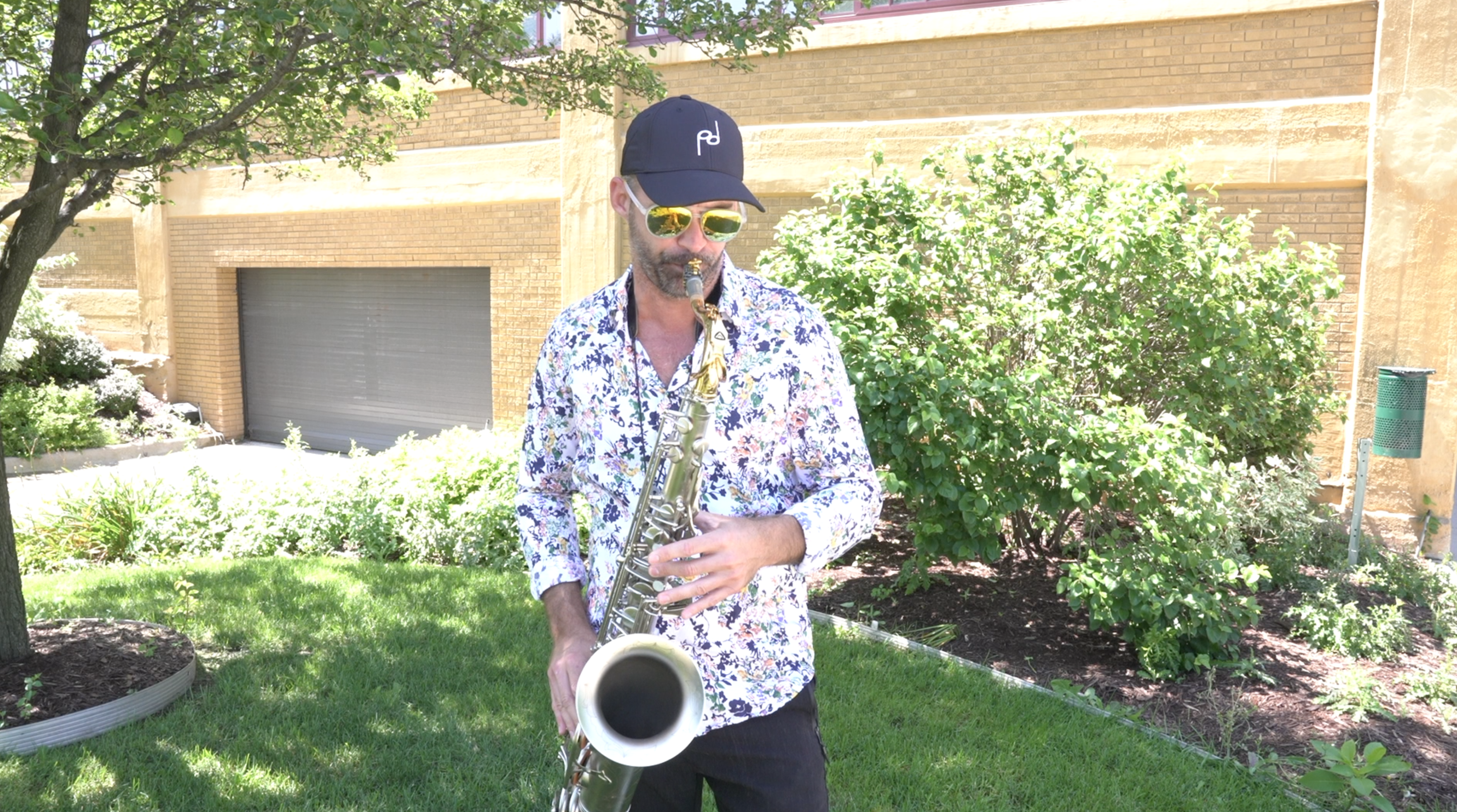 Phil Denny playing the saxophone