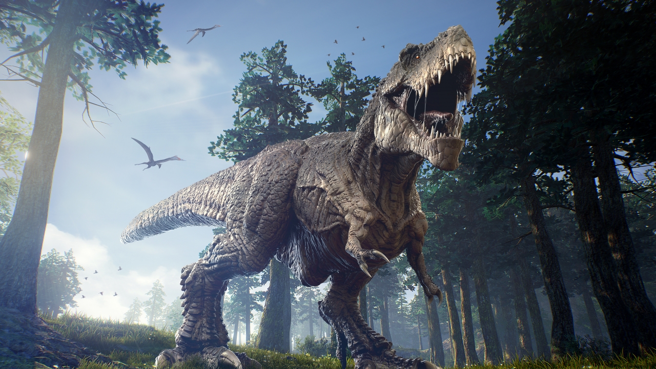 An artist image of a dinosaur is shown.