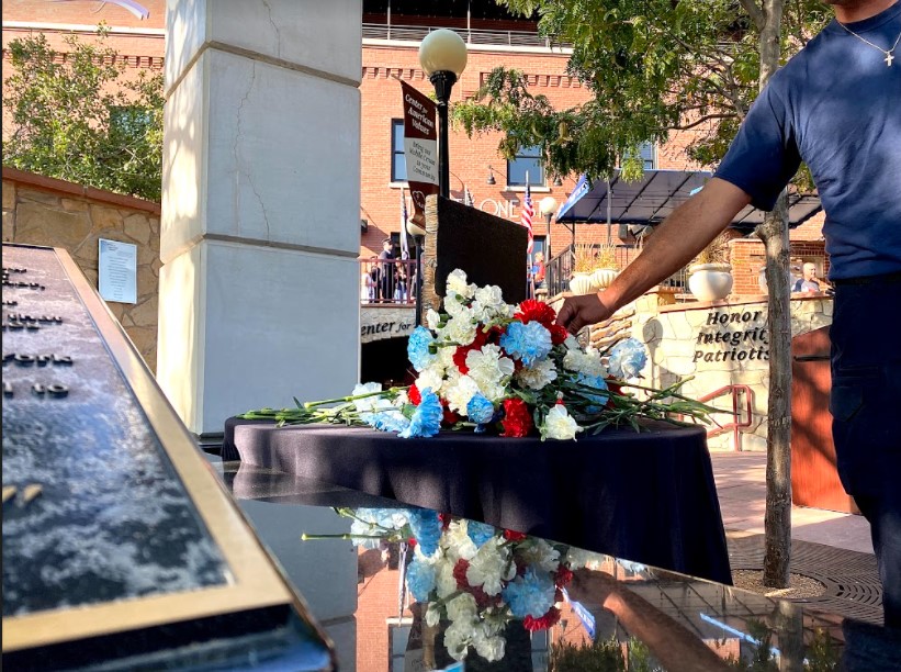 People in Pueblo gathered at 7:58 am o September 11, 2021, recognizing 20 years since the Twin Towers were attacked.
