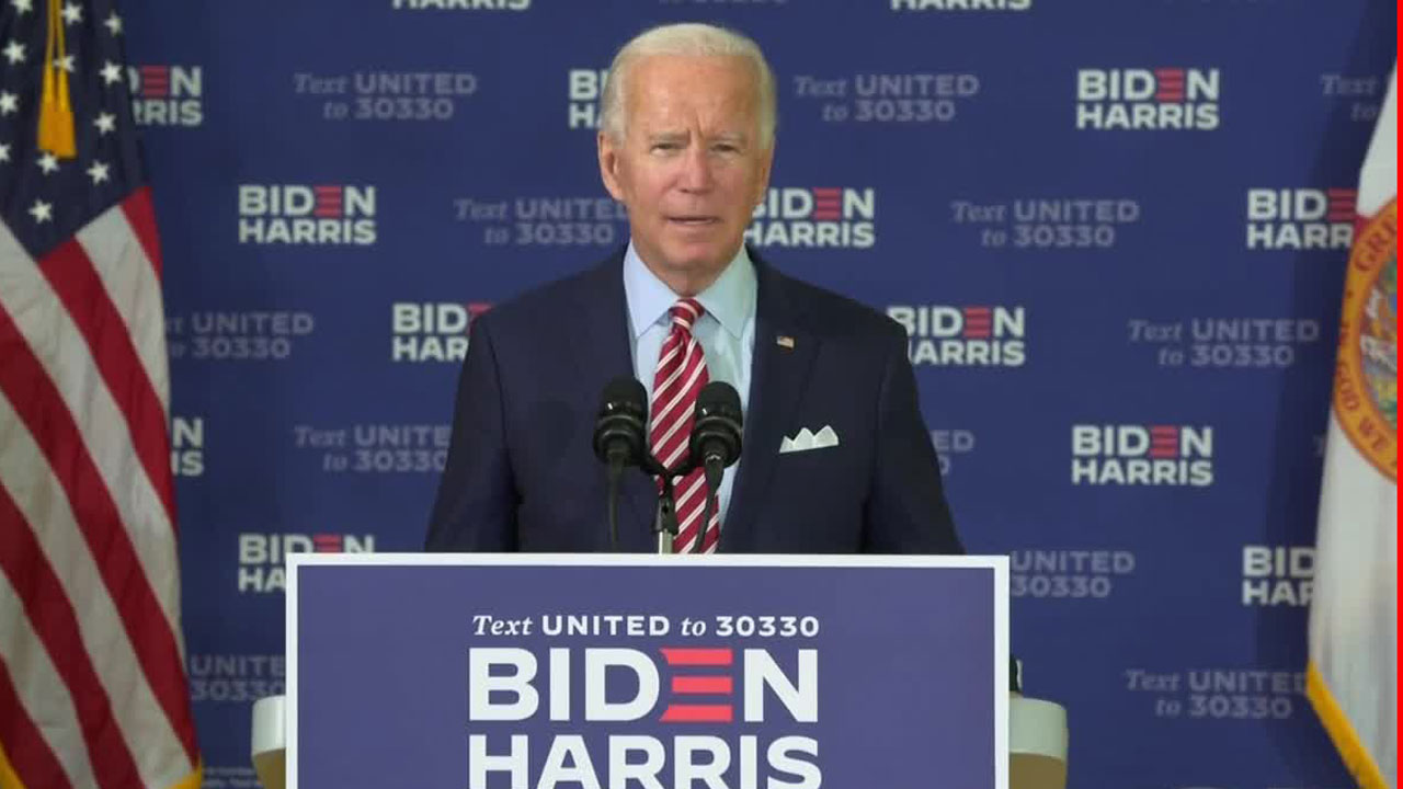Joe Biden holds a roundtable discussion with veterans in Tampa, Fla., on Sept. 15, 2020.