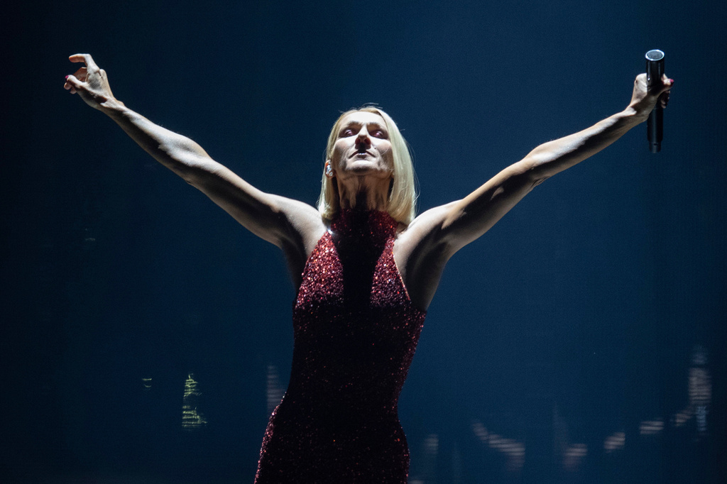 Singer Celine Dion performs during her first World Tour called Courage in Quebec City, Montreal, Canada on Sept. 18, 2019. 